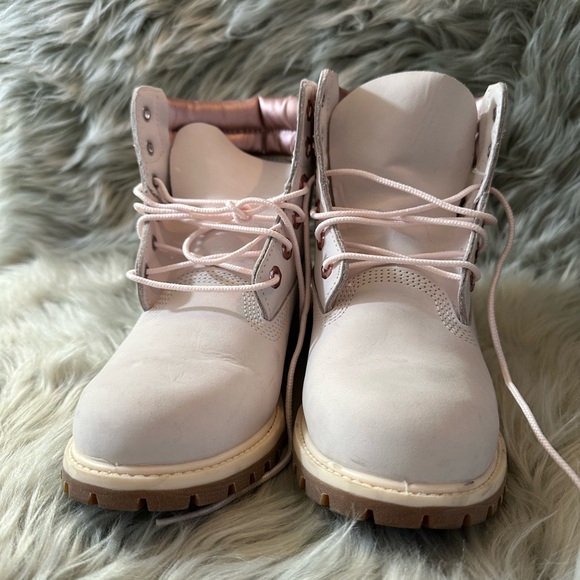 Timberland Premium 6in Waterproof Boots Pink and Rose Gold - Picture 2 of 11